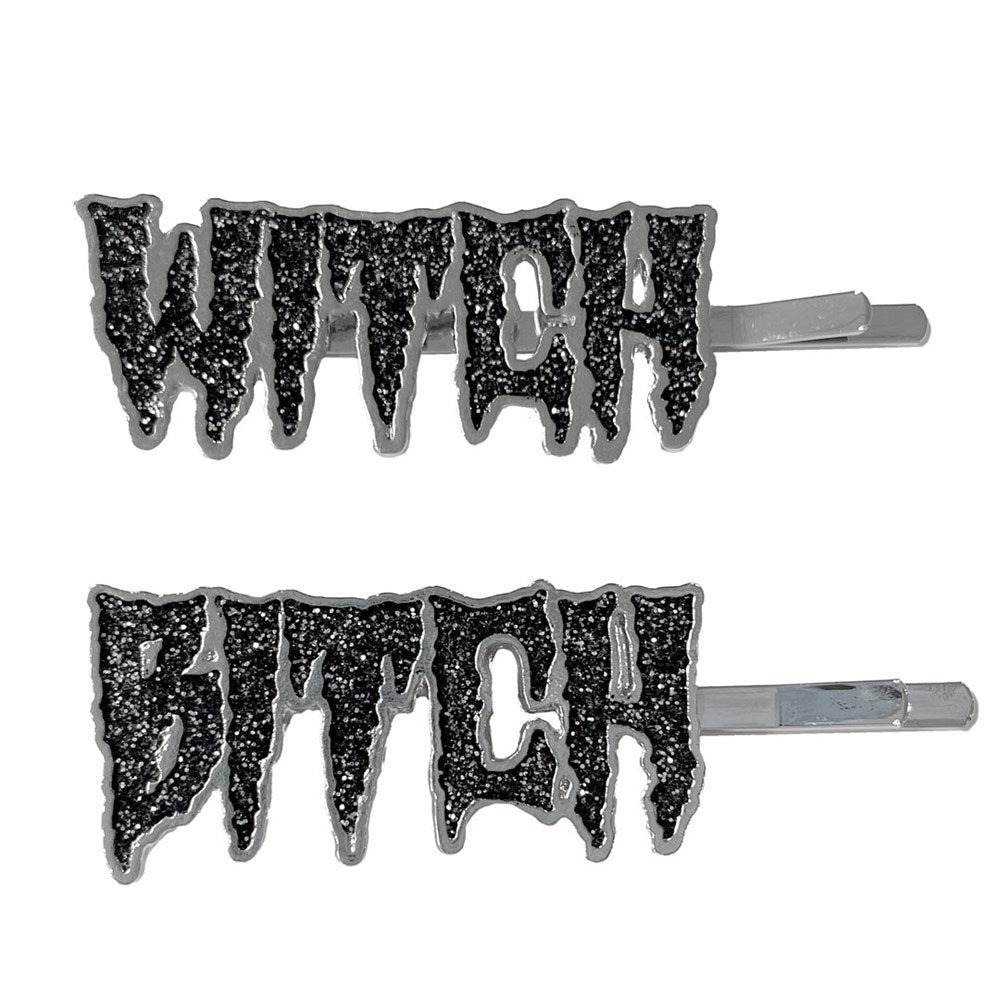 Kreepsville - Witch Bitch Schuifspeld - Zwart/Zilverkleurig